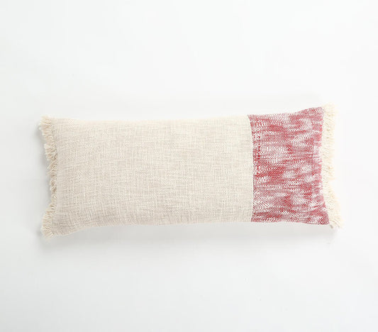 Handwoven Lumbar Cushion Cover with Fringes