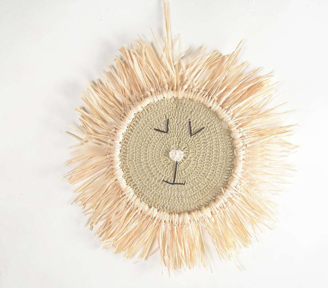 Crochet Cotton Papa Lion-Head Wall Decor