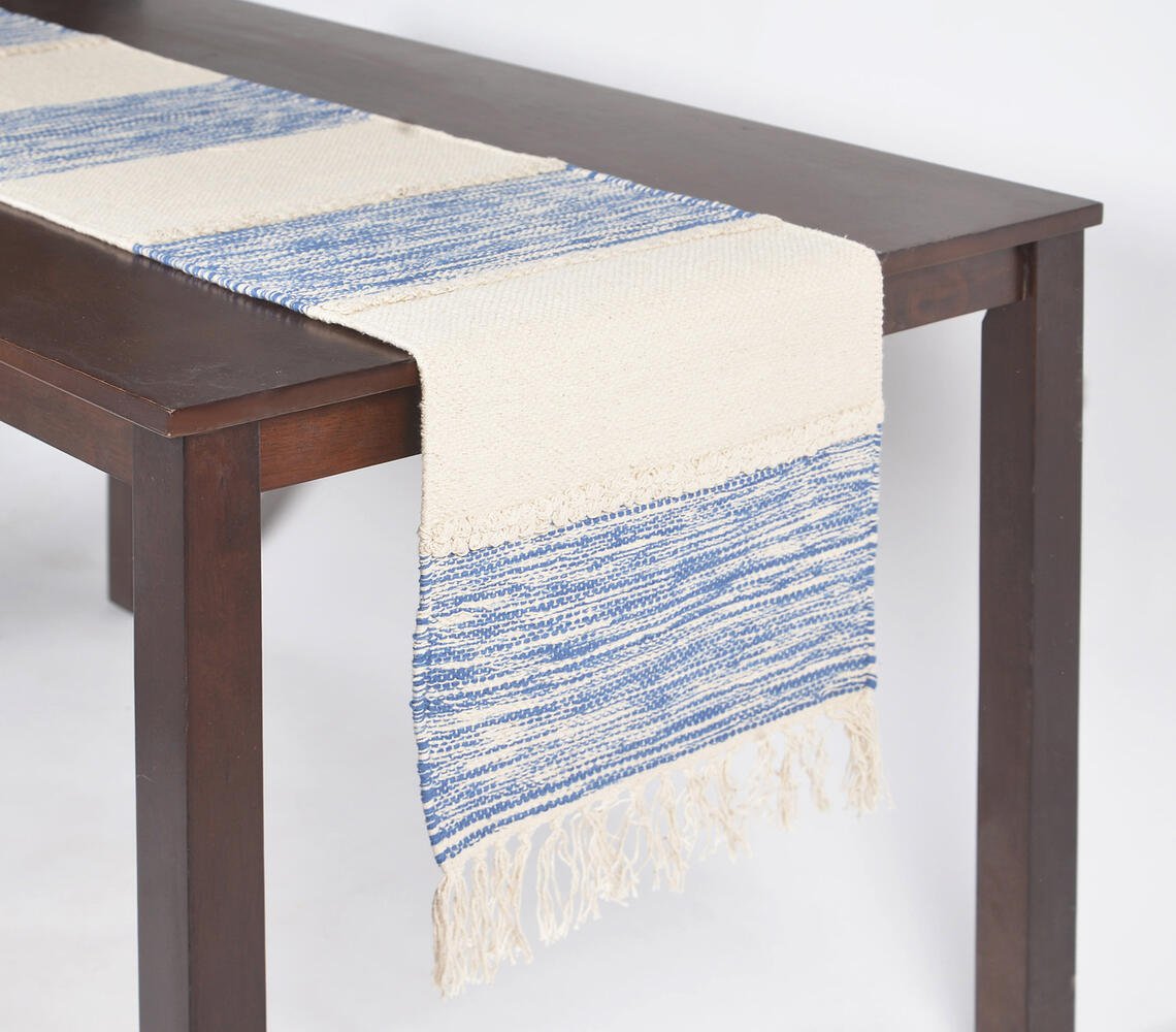 Striped Earthy Handwoven Cotton Table Runner