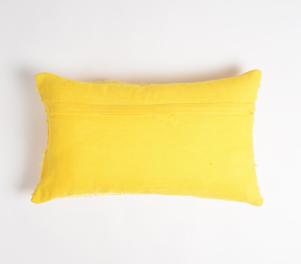 Handwoven Golden Lumbar Cushion cover