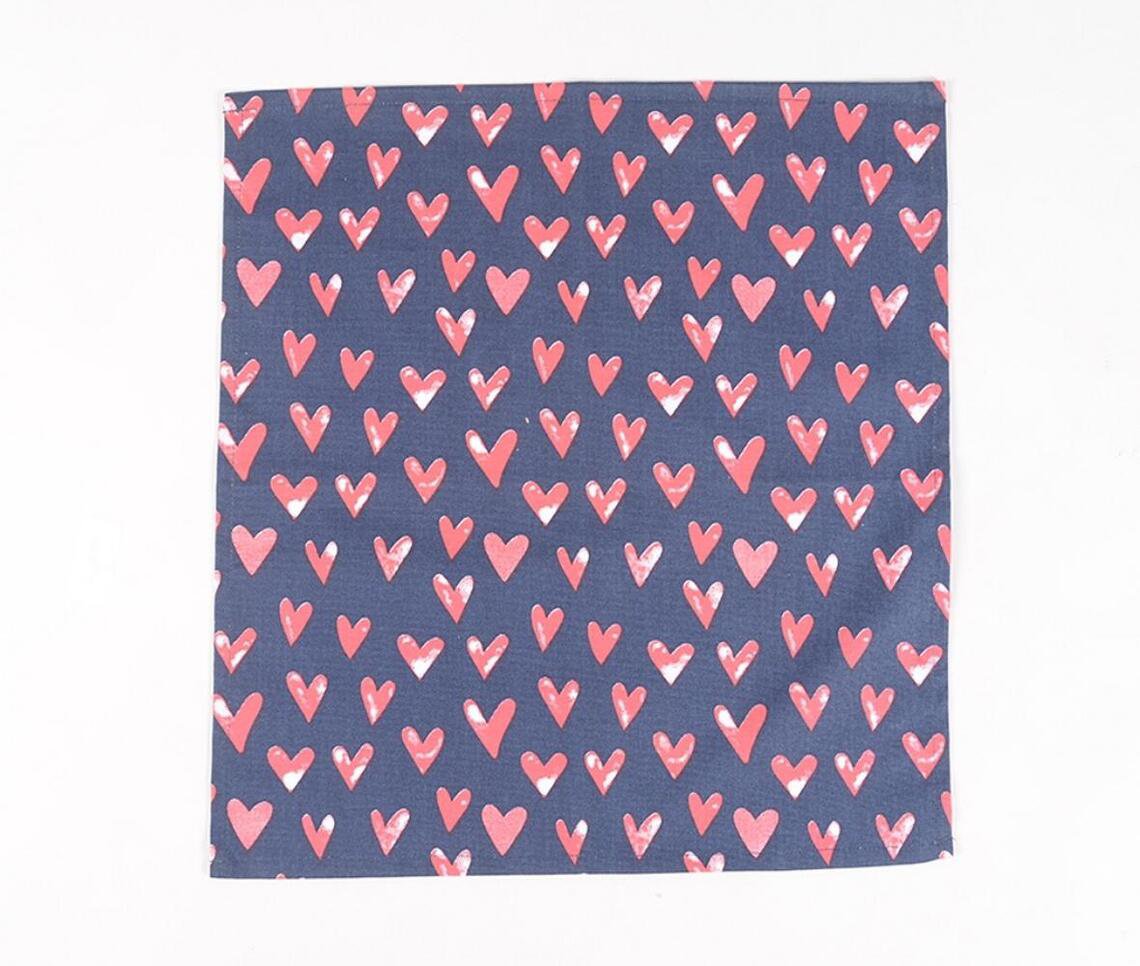 Heart Printed Table Napkins (Set of 4)