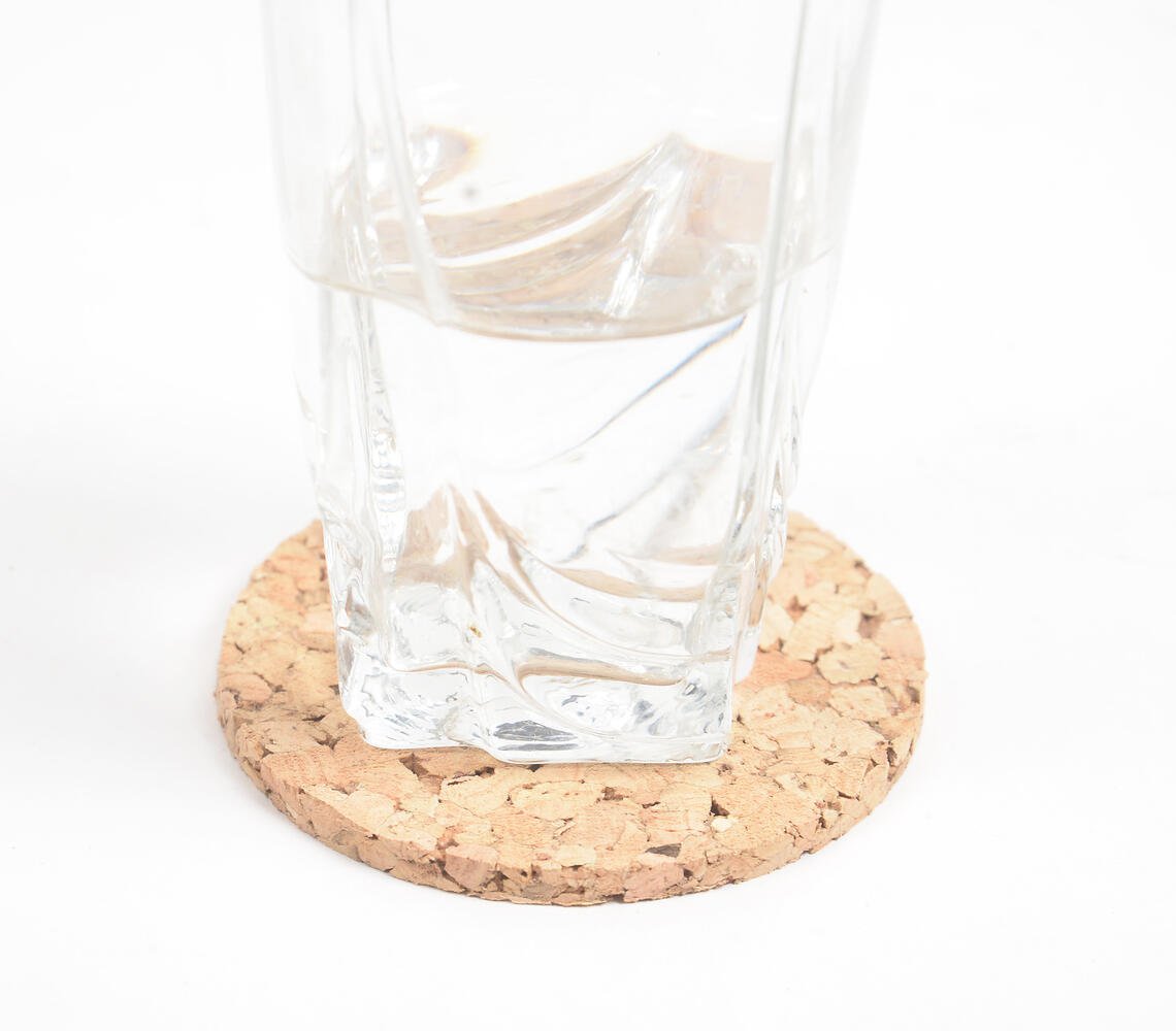 Eco-friendly Classic Round Cork Coasters with Rectangular Box (Set of 4)