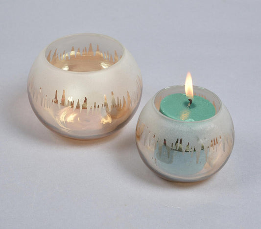 Abstract Statement Glass Votives (Set of 2)