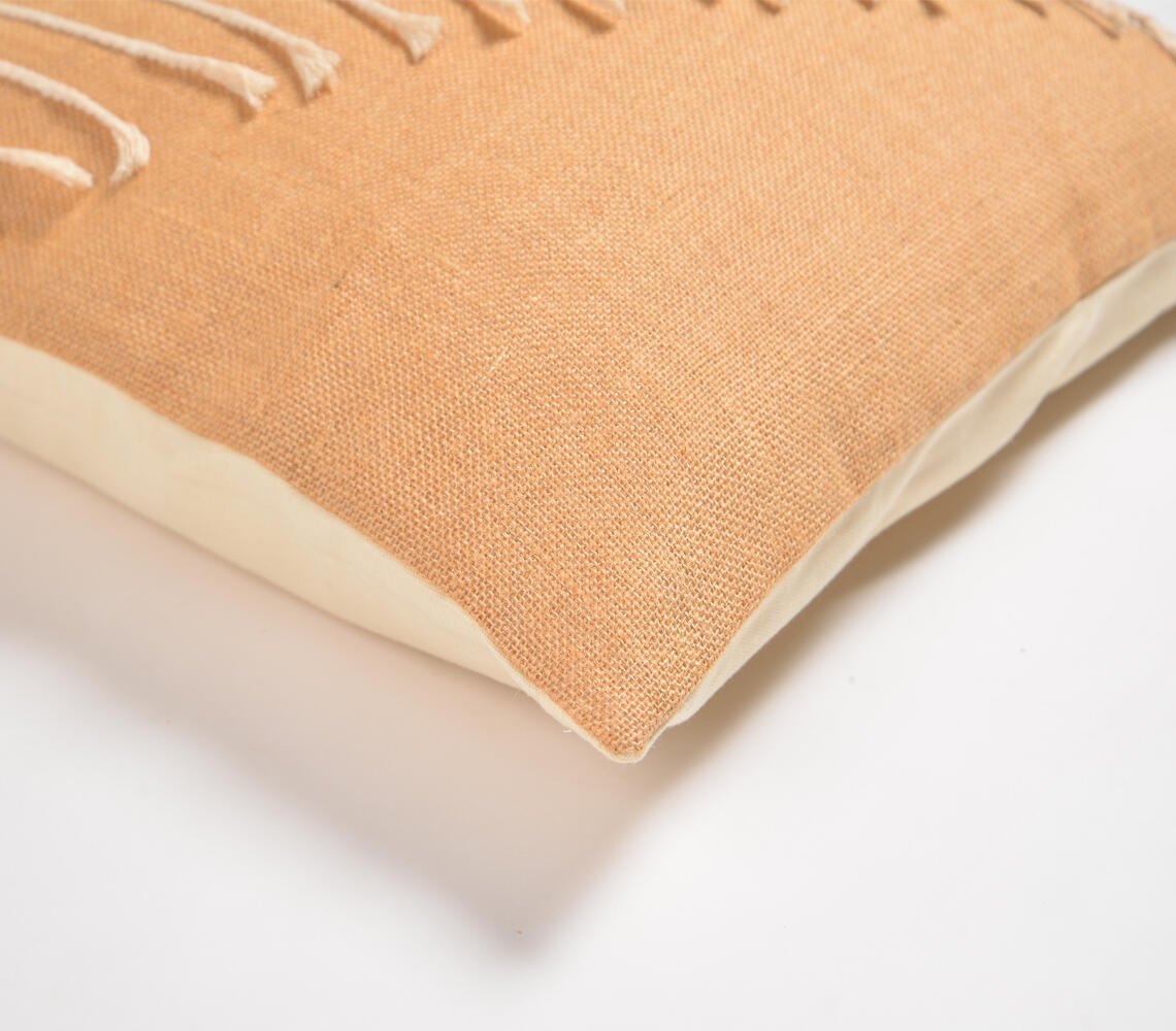 Jute & Cotton Minimal Cushion cover, 18 x 18 inches