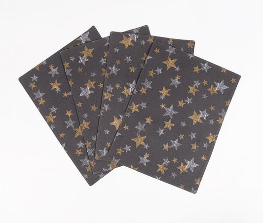 Set of 4 - Star Printed Handwoven Placemats