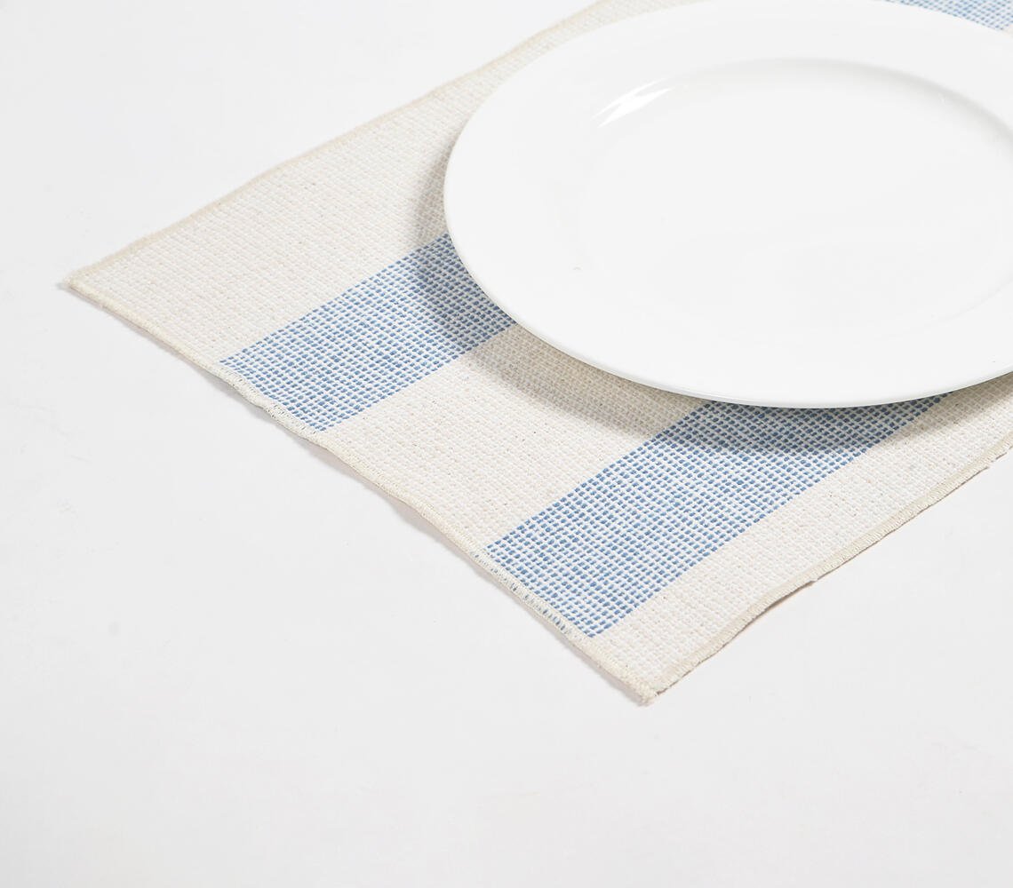 Geweven blokgestreepte placemats (set van 4)