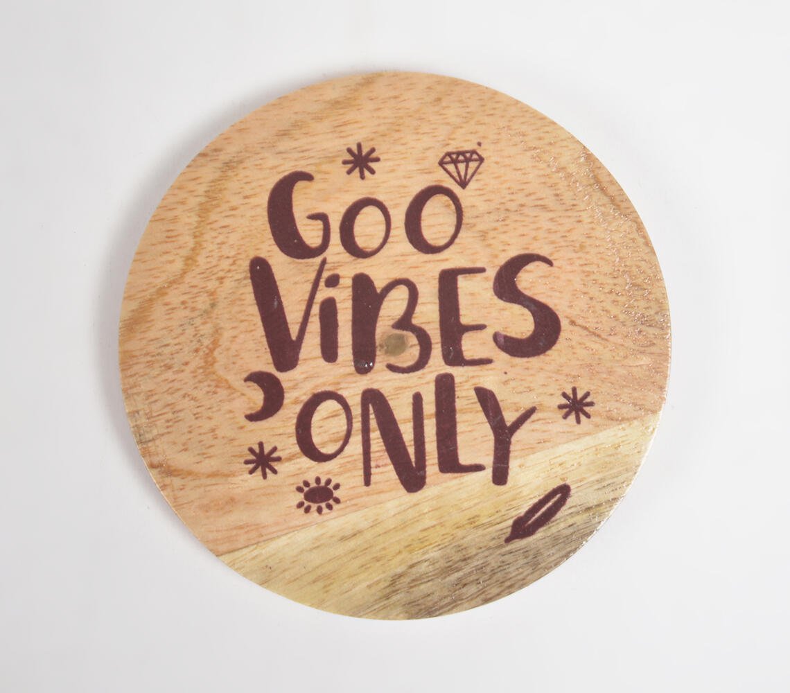 Good Vibes Only onderzetters van mangohout (set van 4)