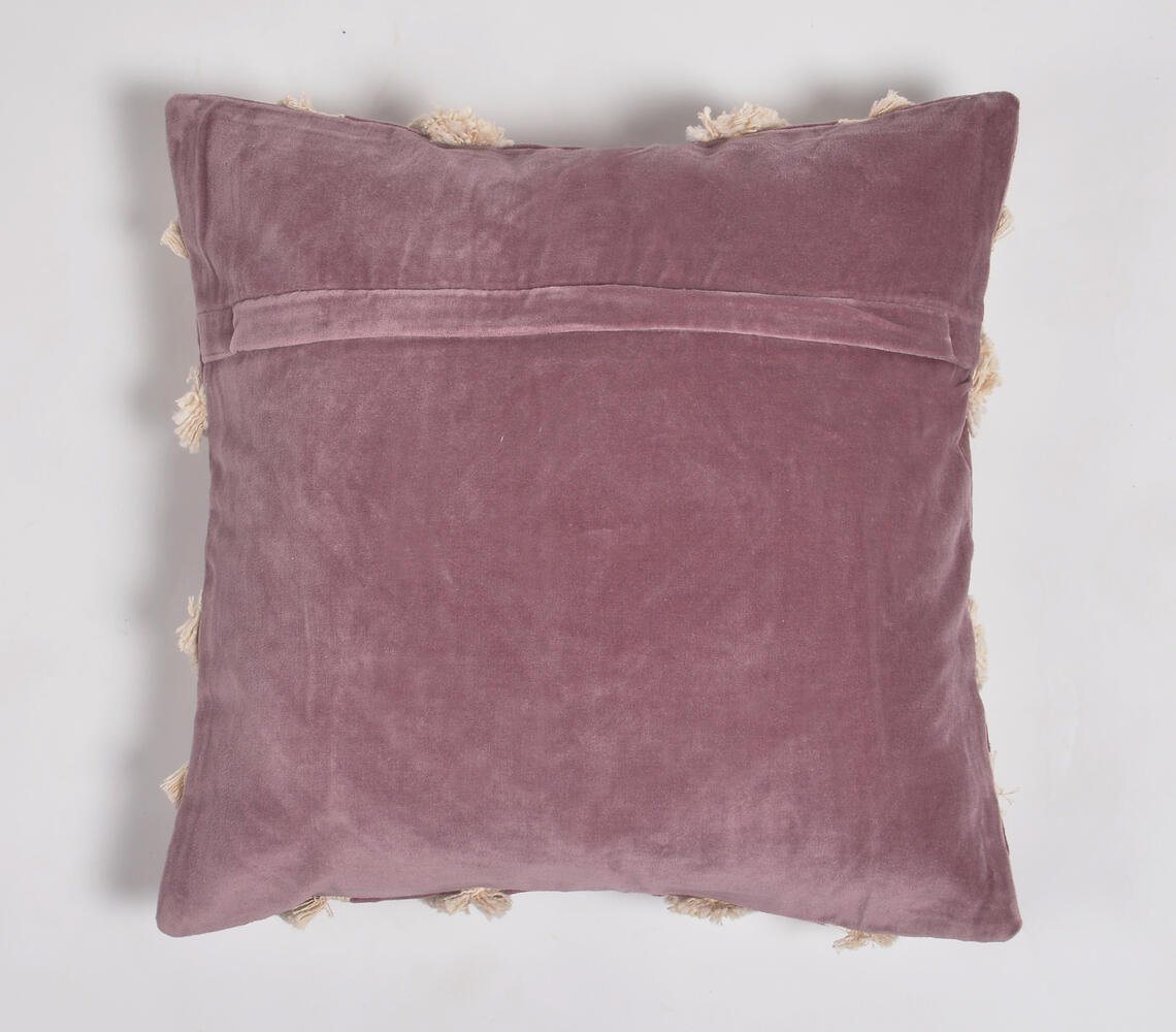 Lace Embellished Mauve Cushion Cover