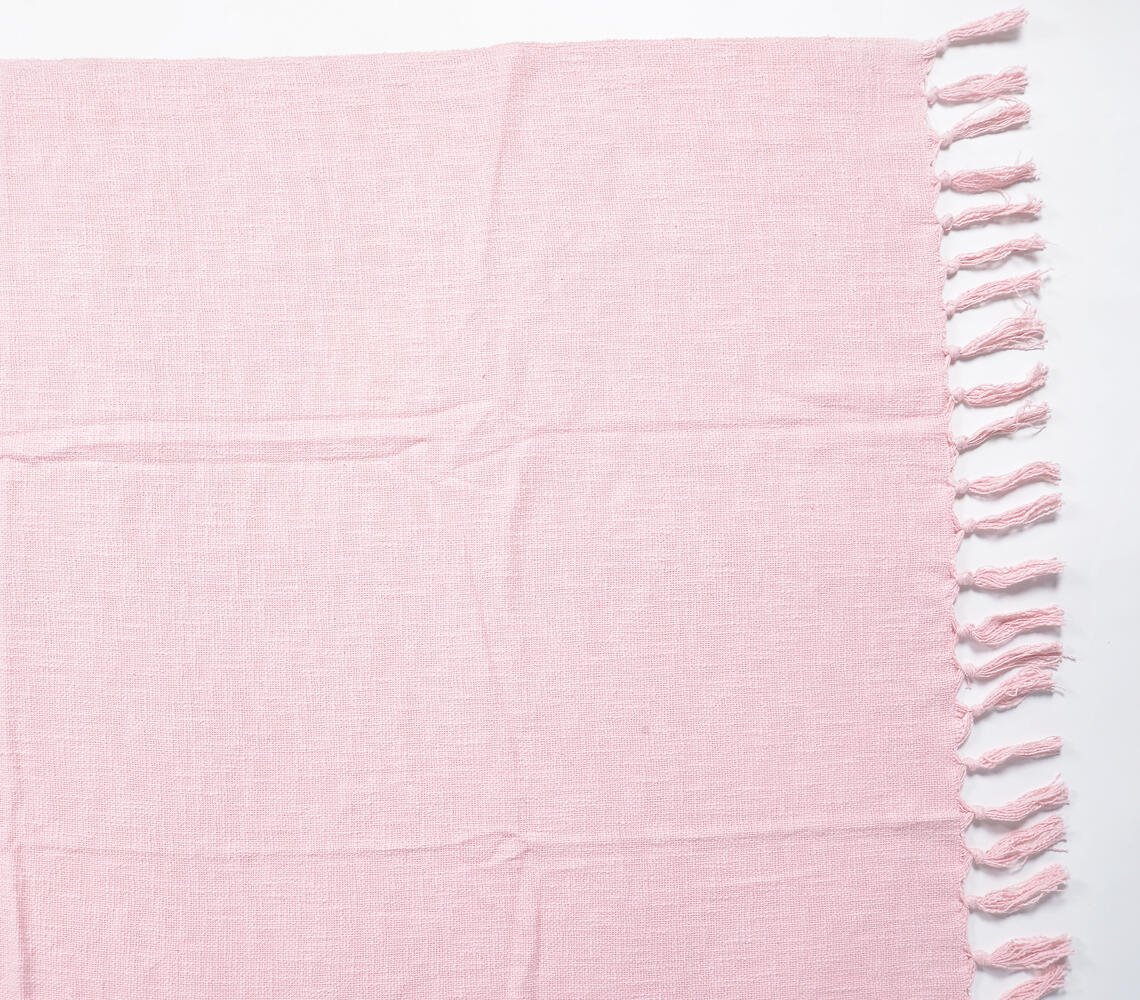 Handcrafted Pastel Fringes Cotton Throw