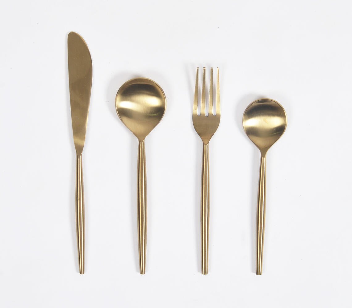 Golden-Toned Stainless Steel Cutlery Set