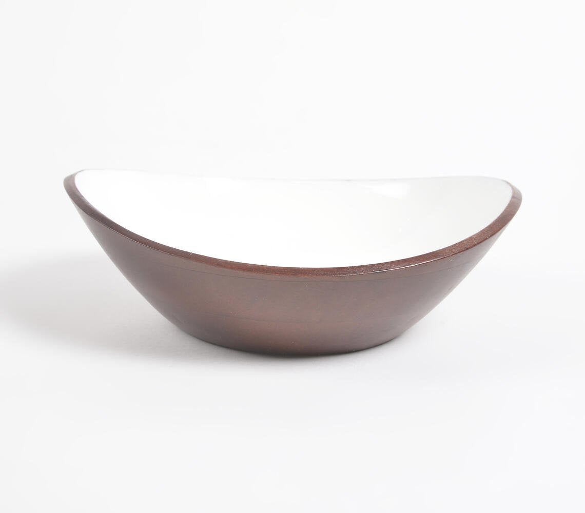 Classic White Turned Wood Serving Bowl