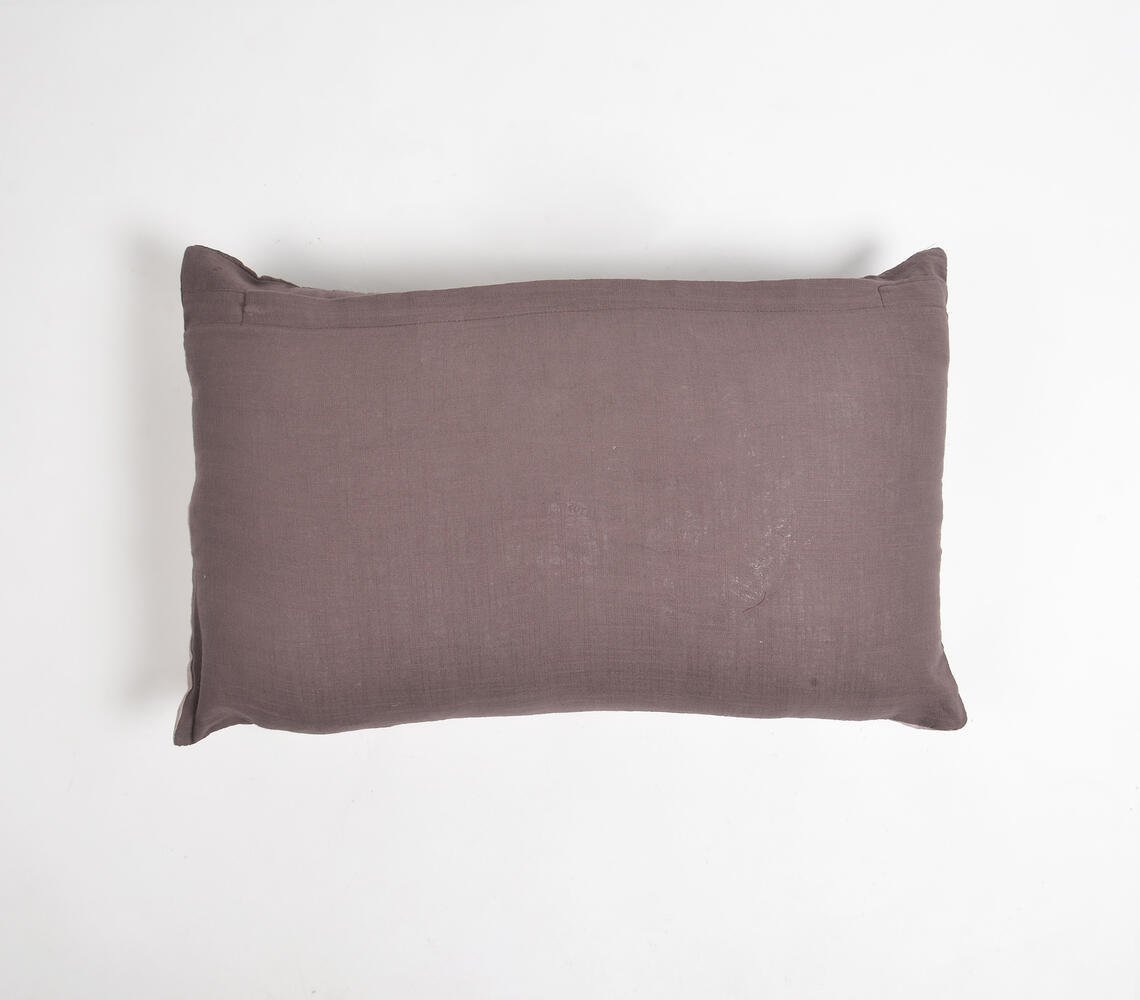 Textured Ombre Cotton Linen Lumbar Cushion Cover, 14 x 22 inches