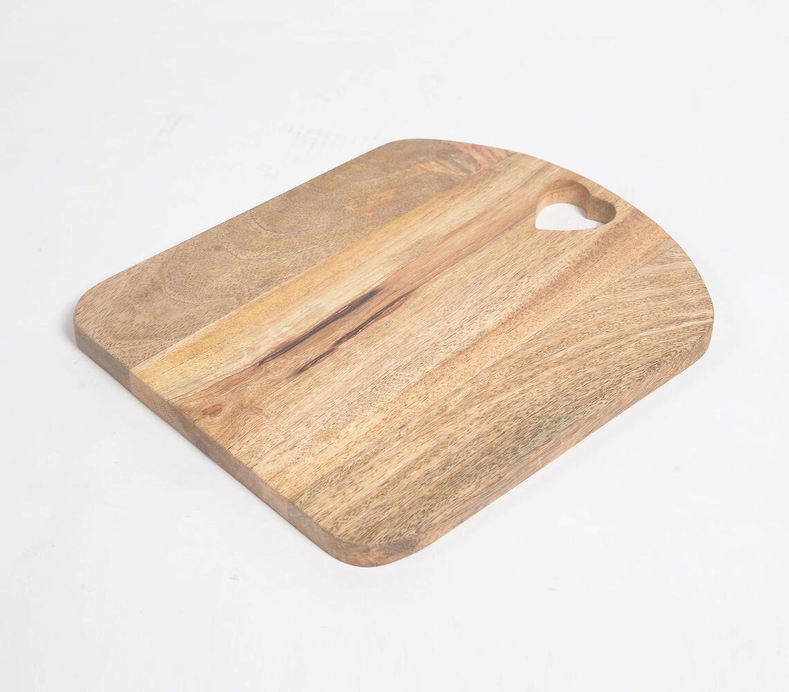 Heart Cut-Out Mango Wood Cutting Board