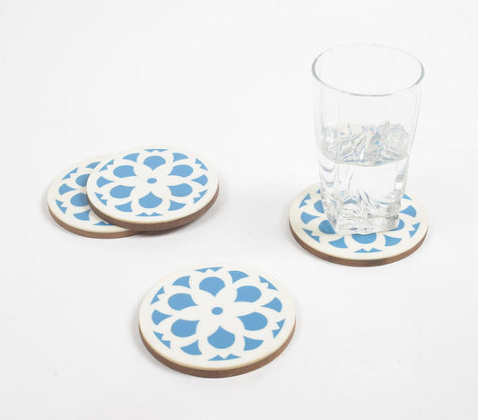 Elegant MDF & Resin Coasters (Set of 4)