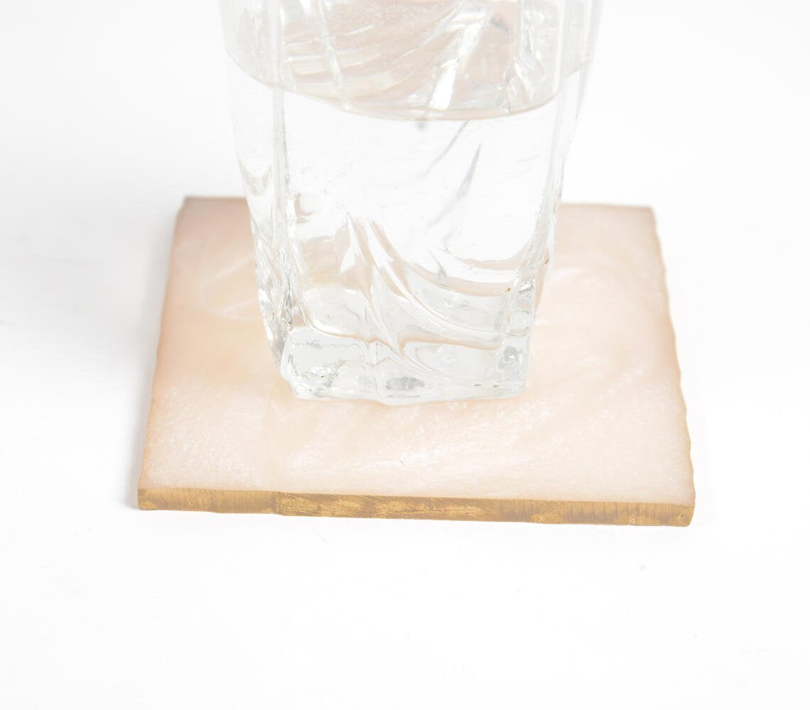 Sparkly Champagne Resin Square Coasters (set of 4)