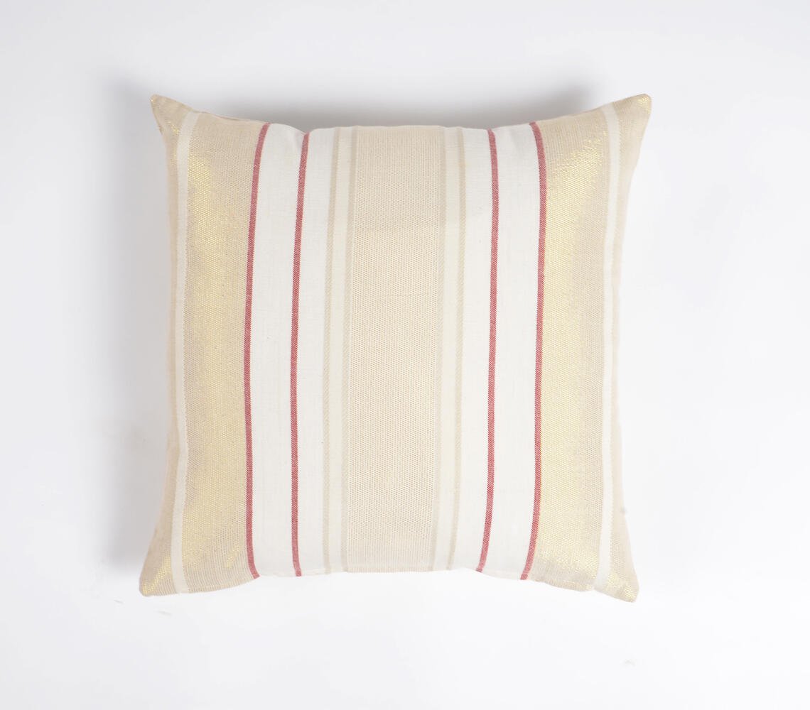 Pastel Striped Cotton Cushion Cover, 16 x 16 inches