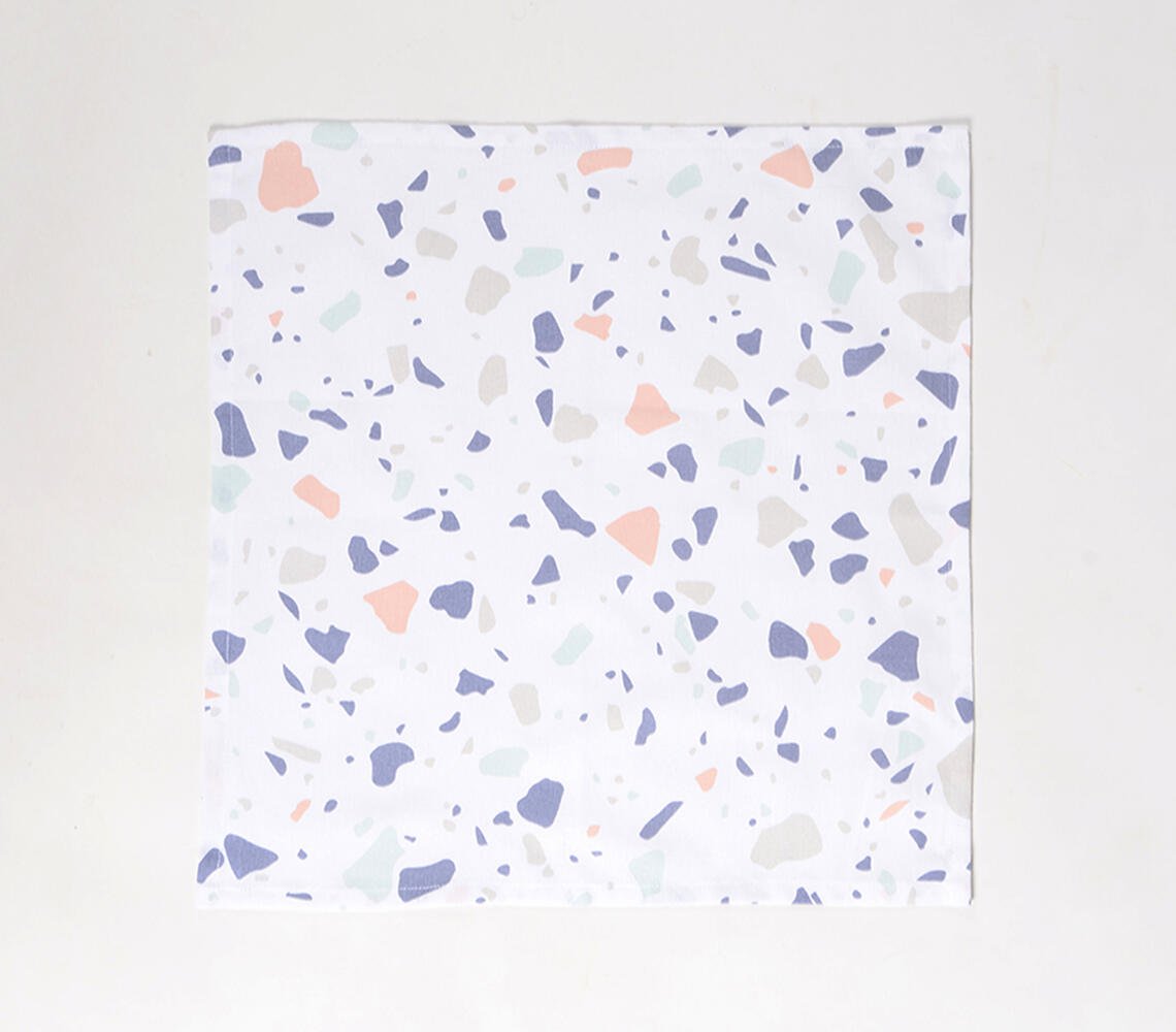 Set of 4 - Handwoven Cotton Terrazzo Printed Napkins