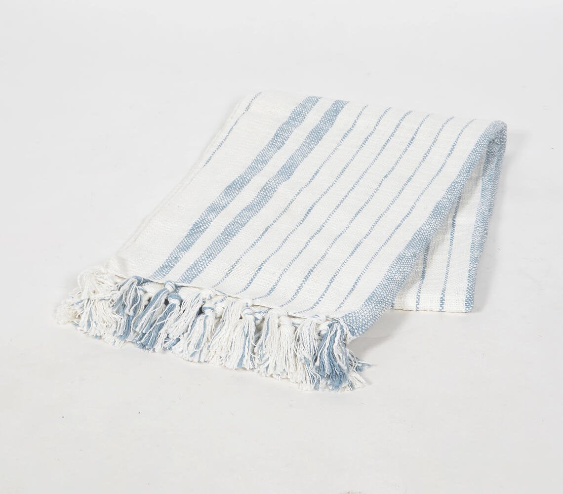 Blue Striped Beachy Cotton Throw