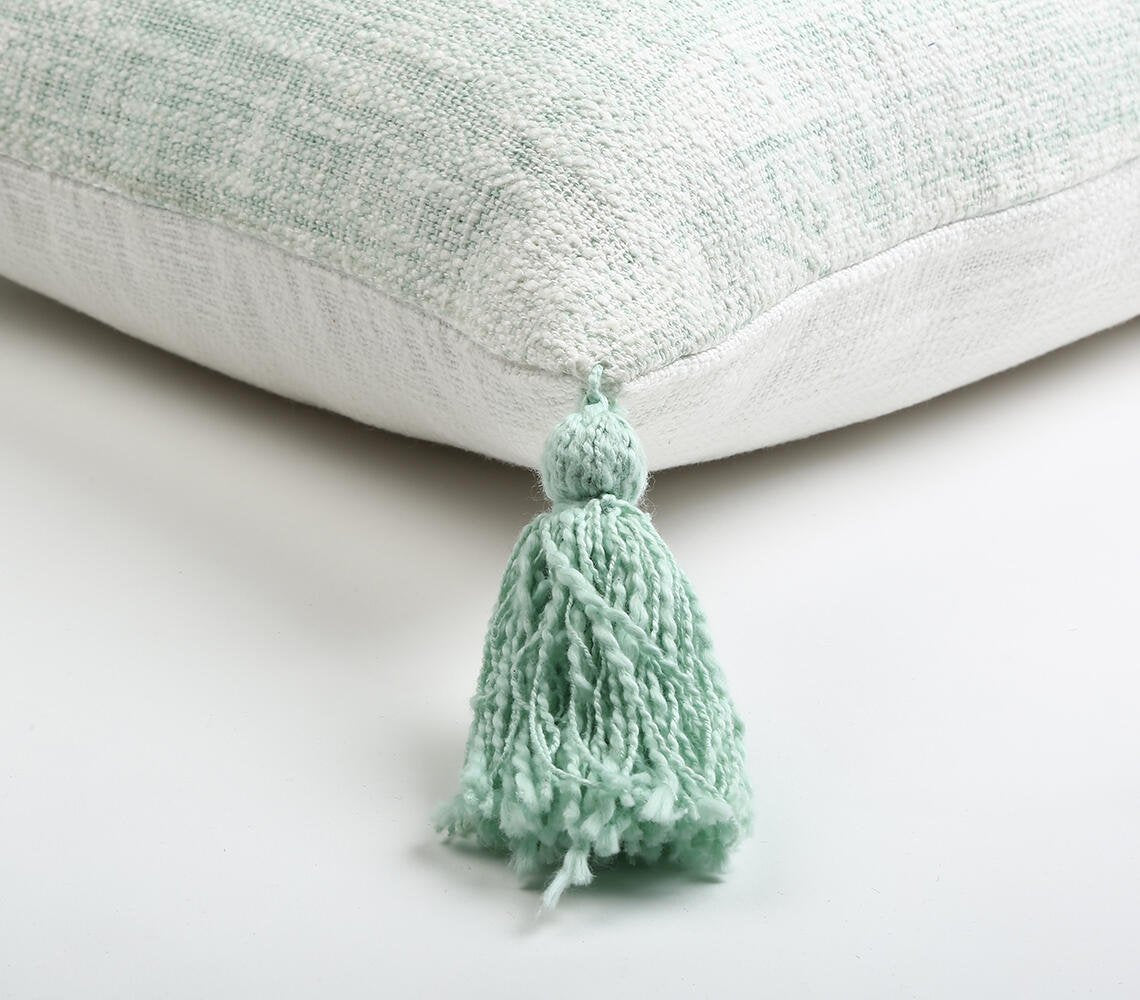 Mint Tasseled Lumbar Cushion cover