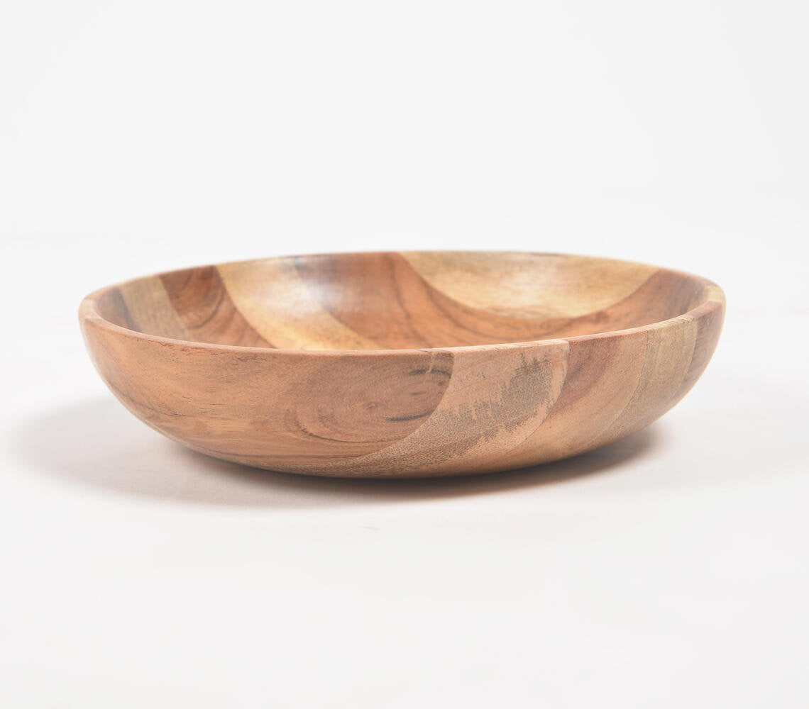 Natural Wooden Fruit Serving Bowl