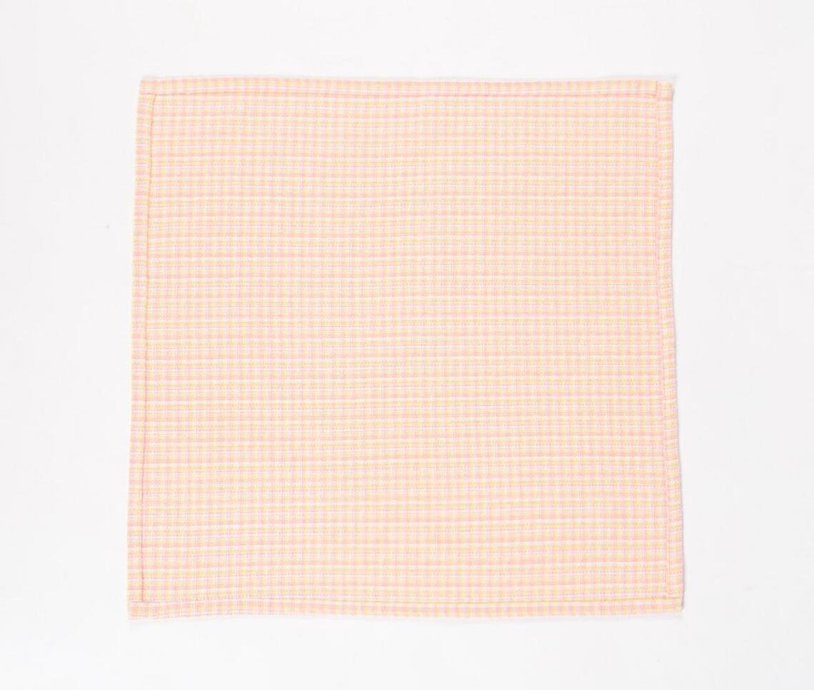 Pastel Peach Handloom Napkins (Set of 4)