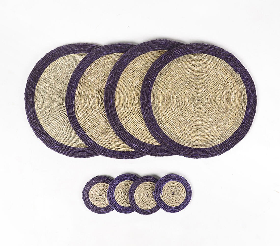 Handgeweven Sabai Grass Placemats &amp; Onderzetters (set van 4 elk)