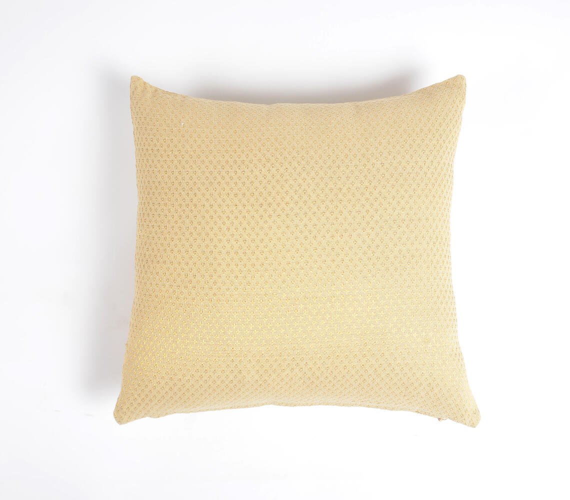 Embroidered Pastel Cotton Cushion Cover, 16 x 16 inches