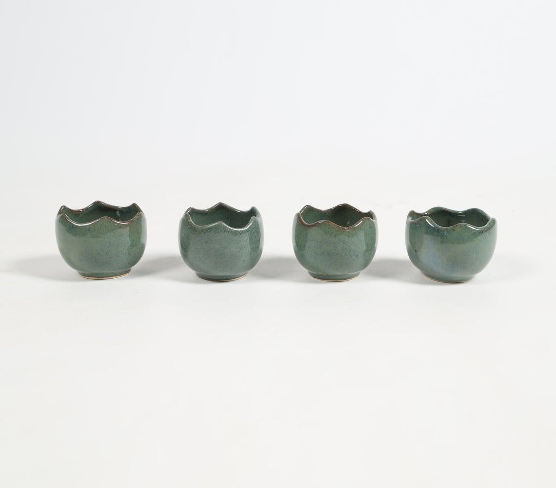 Moss Green Classic Clay Tea Light Holders (Set of 4)