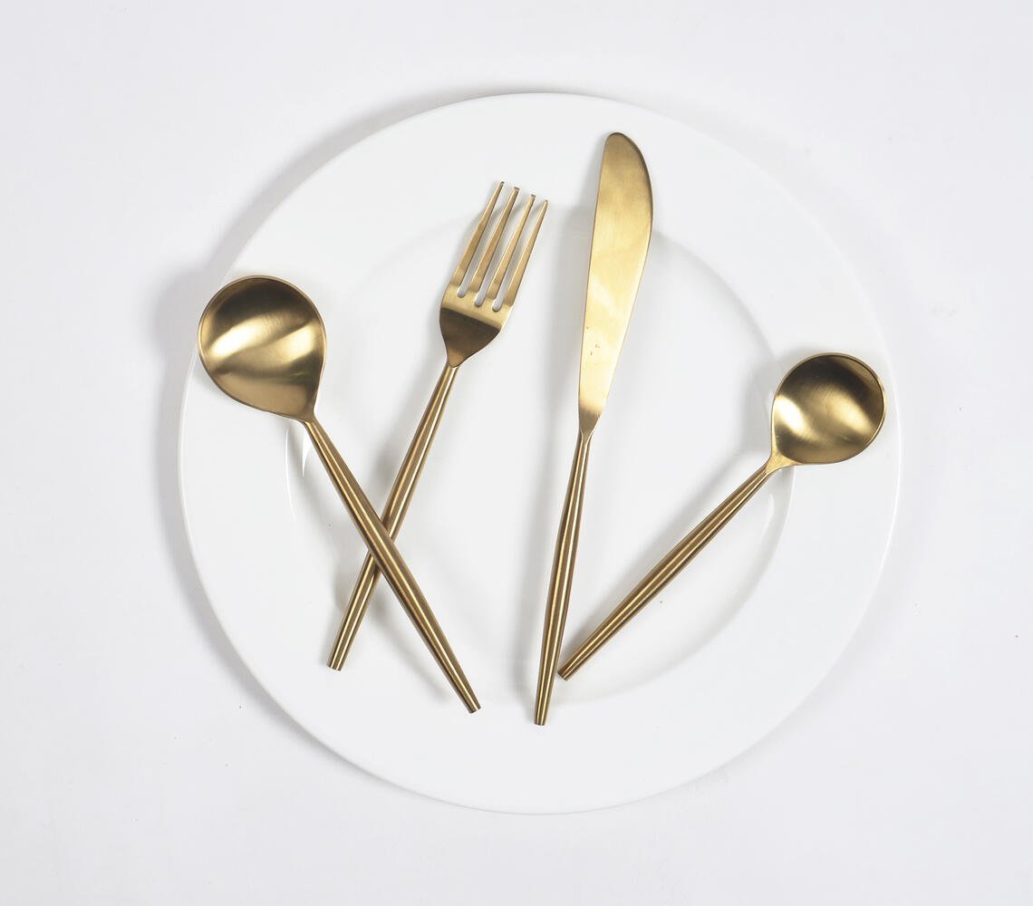 Golden-Toned Stainless Steel Cutlery Set