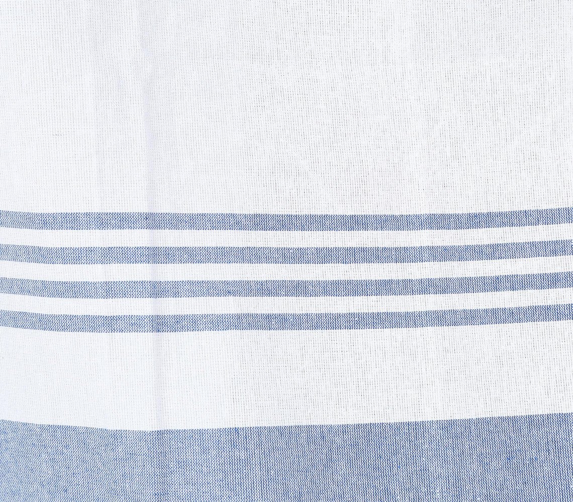 Handwoven Striped Blue Cotton Bath Towel