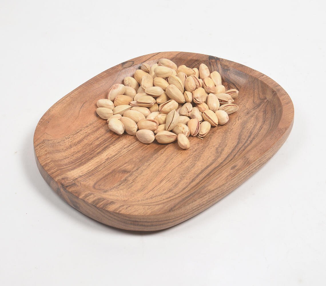 Hand Cut Acacia Wood Classic Serving Platter