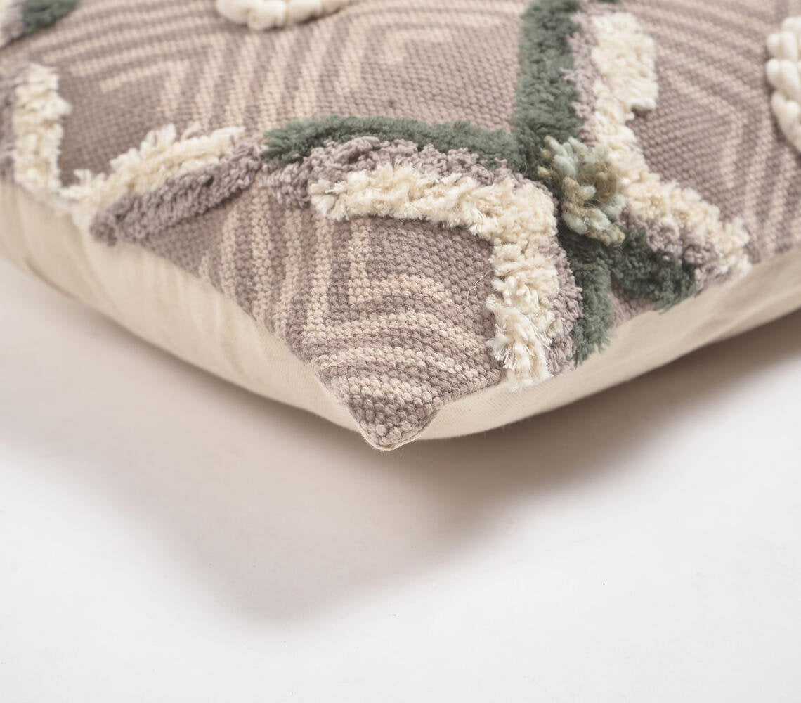 Embroidered Bisect Cotton Lumbar Cushion Cover