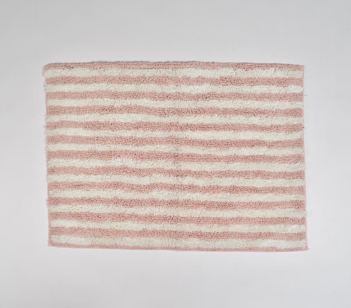 Blush Pink Striped Bathmat