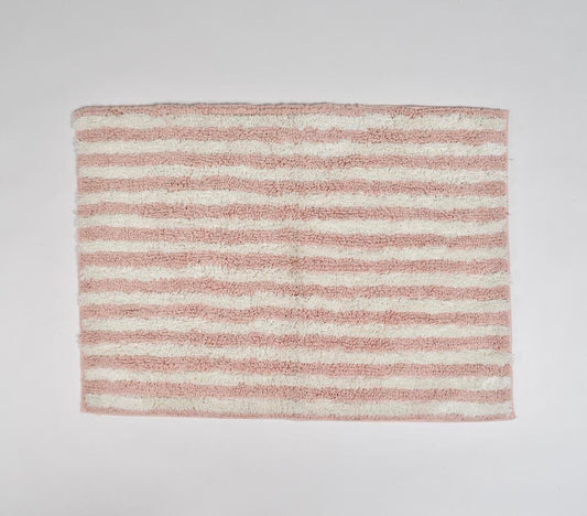 Blush Pink Striped Bathmat