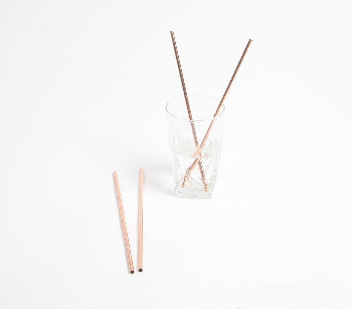 Eco-friendly Classic Copper Solid Straws (Set of 4)