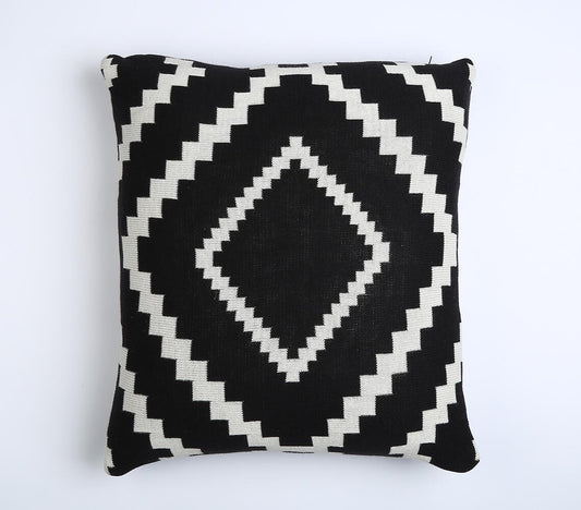 Monochrome Geometric Cushion cover, 18 x 18 inches