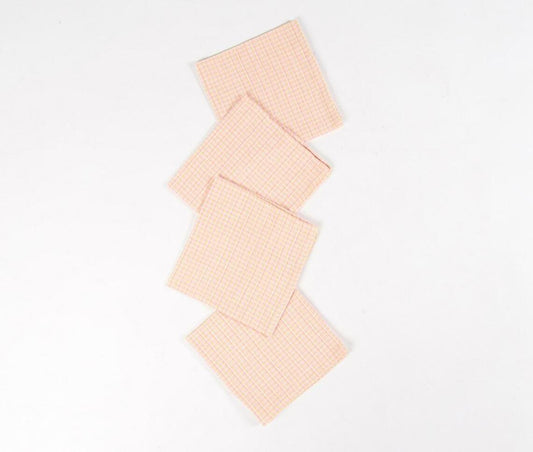 Pastel Peach Handloom Napkins (Set of 4)