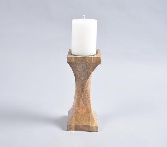 Earthy Mango Wood Candle Holder