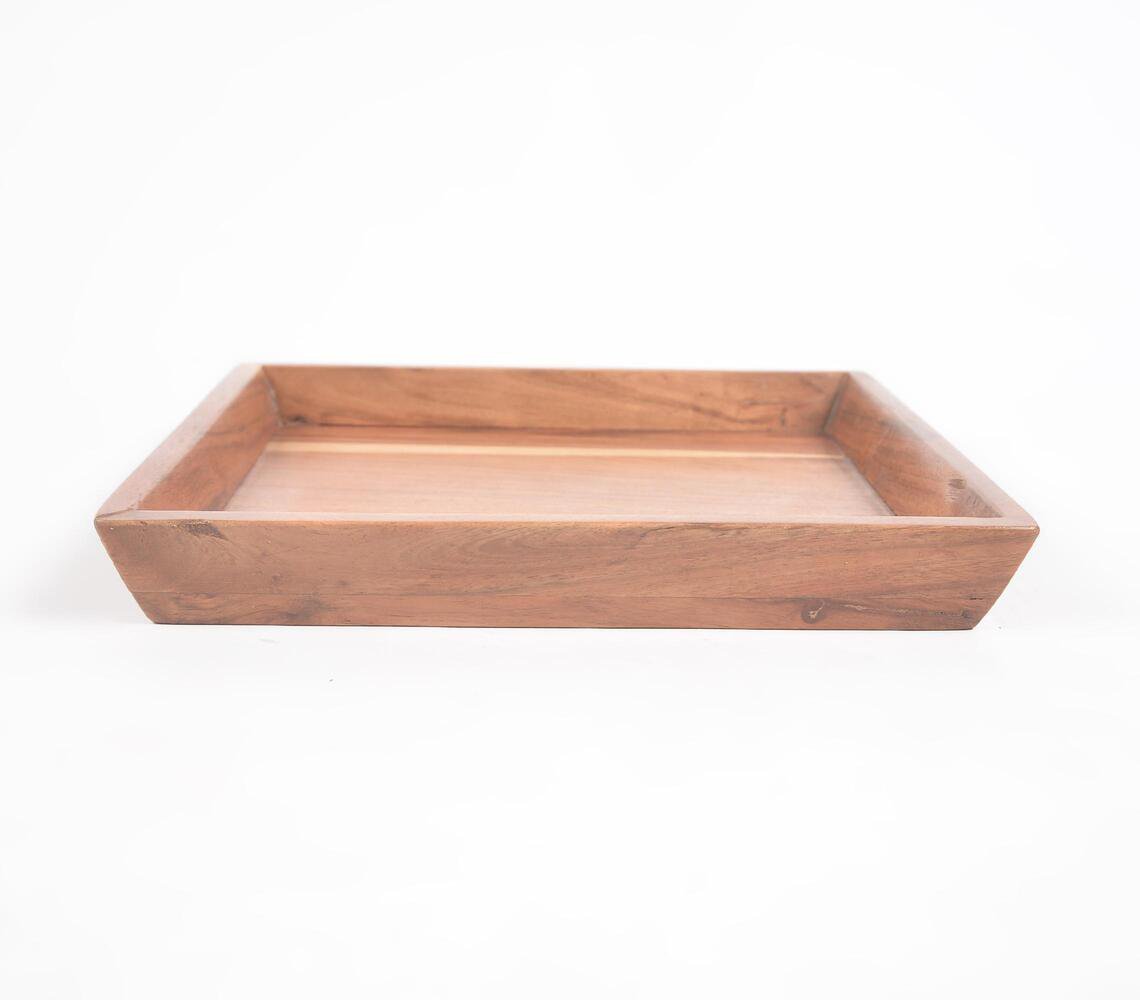 Hand Cut Acacia Wood Serving Tray