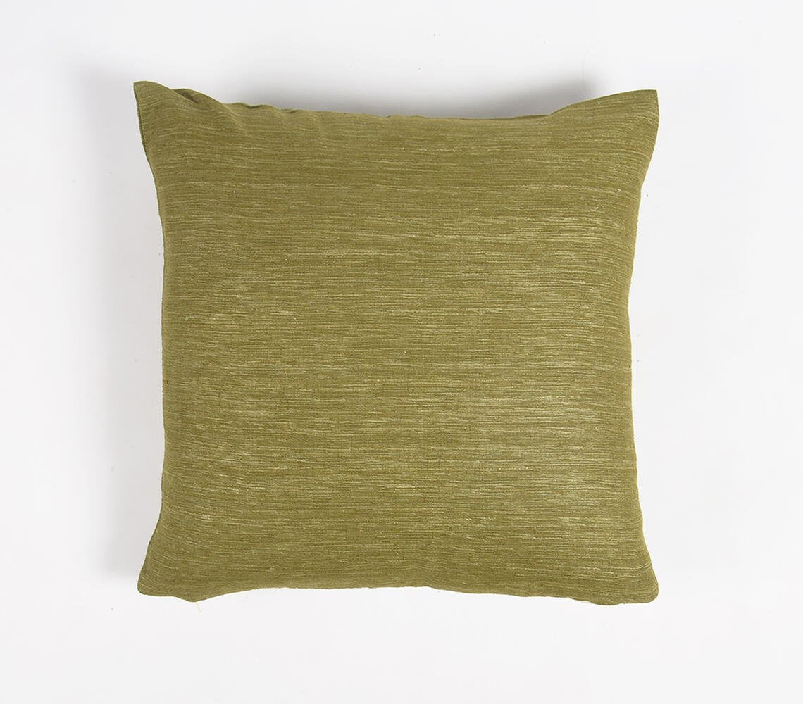 Solid Olive Silk Cushion cover, 20 x 20 inches