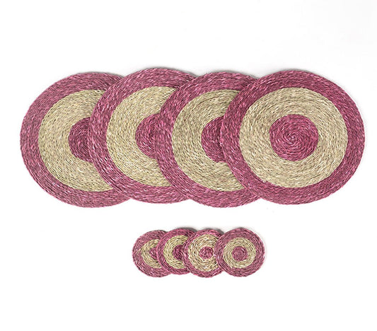 Handgeweven Sabai Grass Placemats &amp; Onderzetters (set van 4 elk)