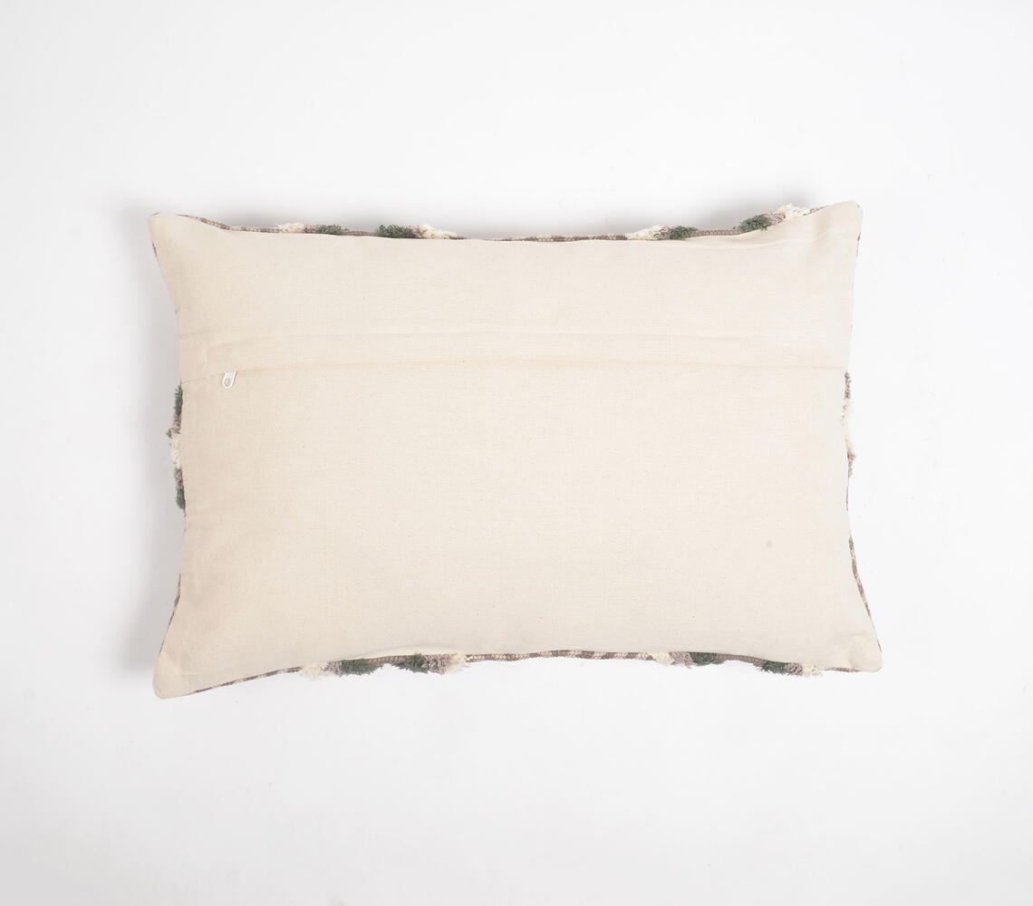 Embroidered Bisect Cotton Lumbar Cushion Cover