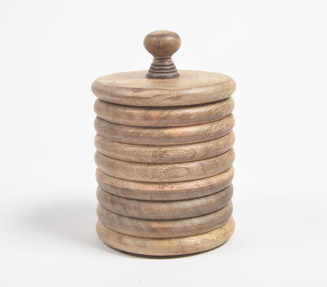 Stacker Design Wooden Jar With Lid