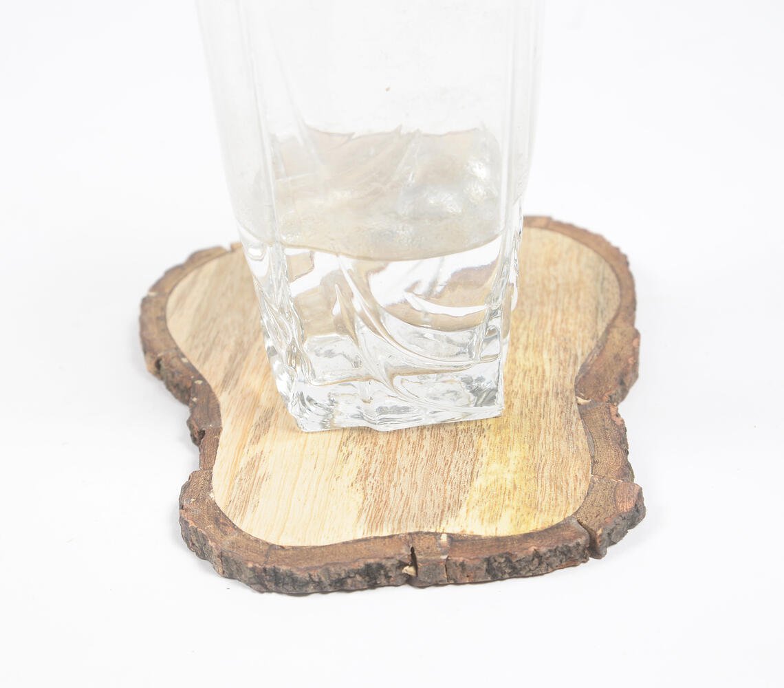 Bread Slice-Shaped Wooden bark Coasters (Set Of 4)