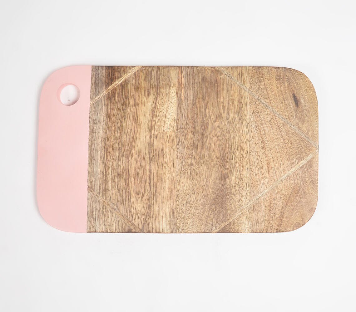 Pastel Resin & Wood Colorblock Cutting Board