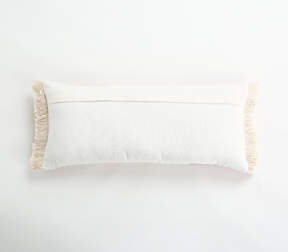 Handwoven Lumbar Cushion Cover with Fringes