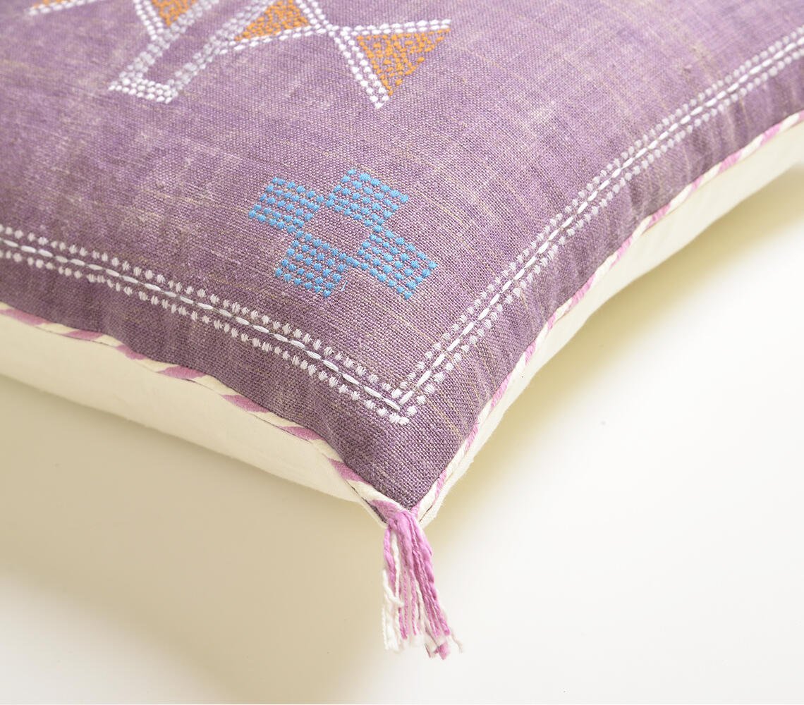 Lilac Embroidered Cushion cover