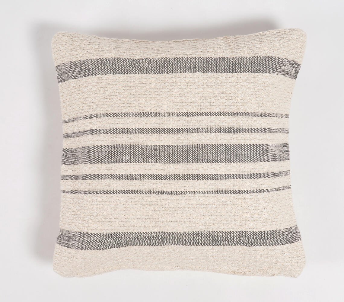 Handwoven Striped Cushion cover, 19 x 19 inches