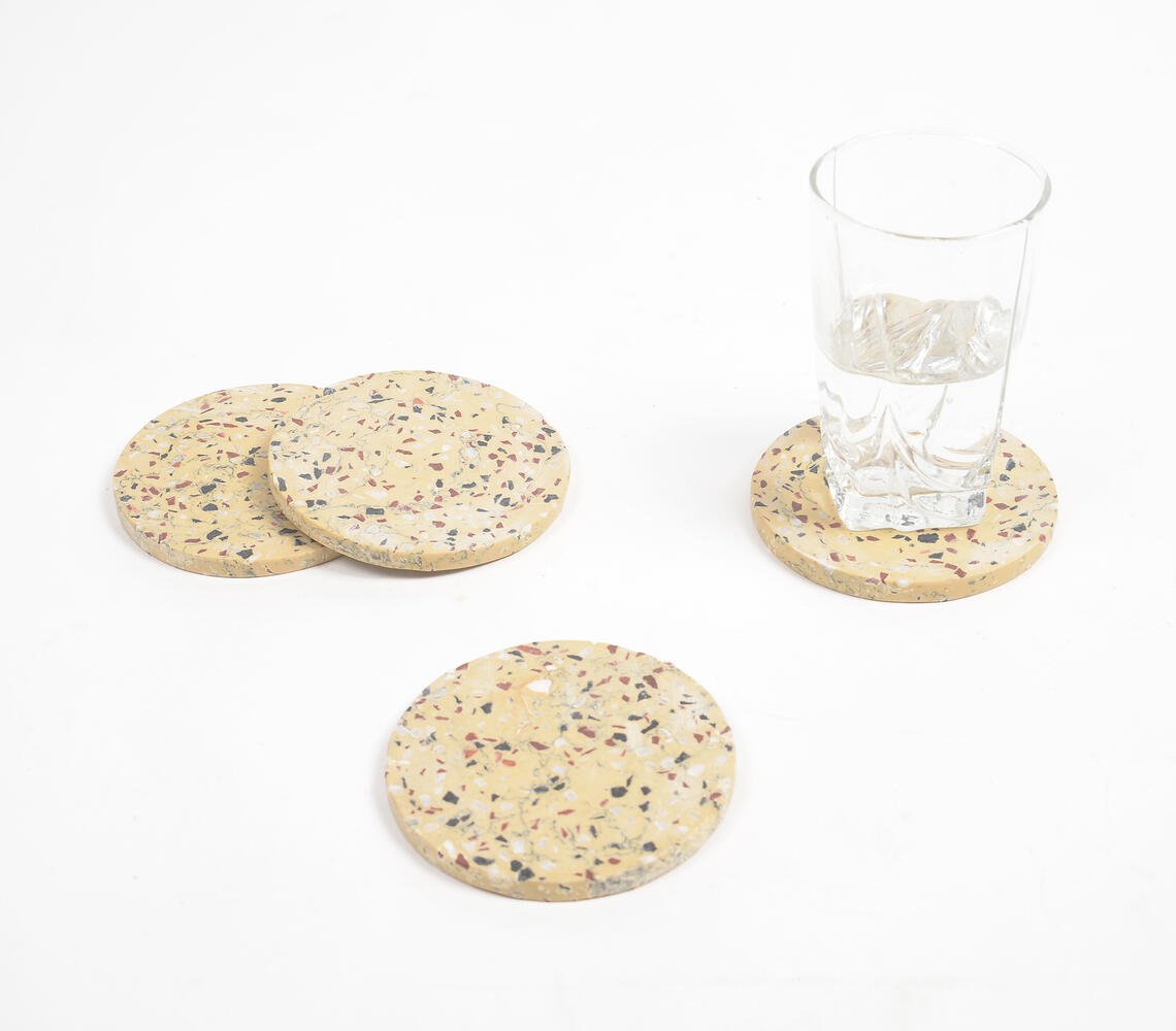 Mosaic Round Stone Coasters (Set of 4)