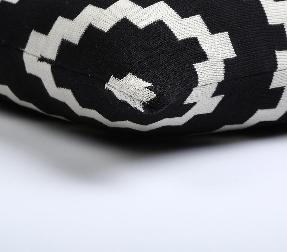 Monochrome Geometric Cushion cover, 18 x 18 inches